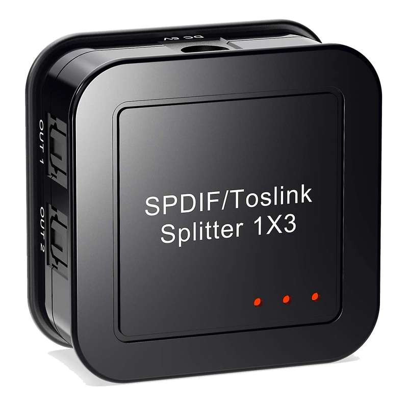 Digital Optical Fiber Audio Splitter,1 In 3 Out,for Blue-ray Dvd Hdtv