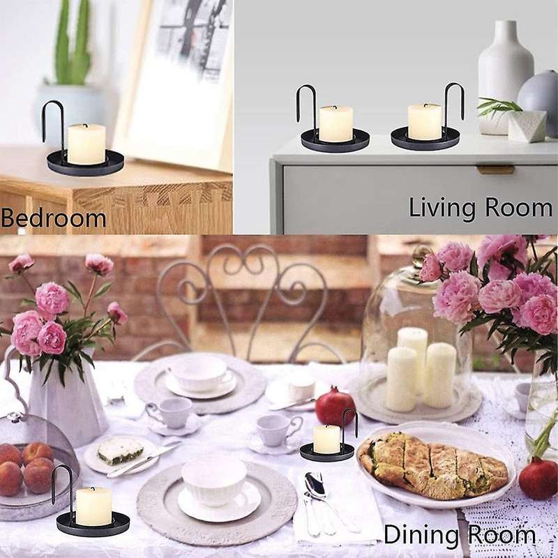 2pcs Metal Candle Holders, for Wedding, Restaurant, Party Decorations