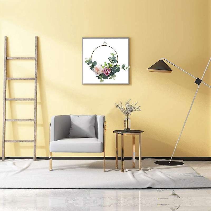 Floral Hoop Wreath Garland Artificial Rose for Nursery Decor, Round