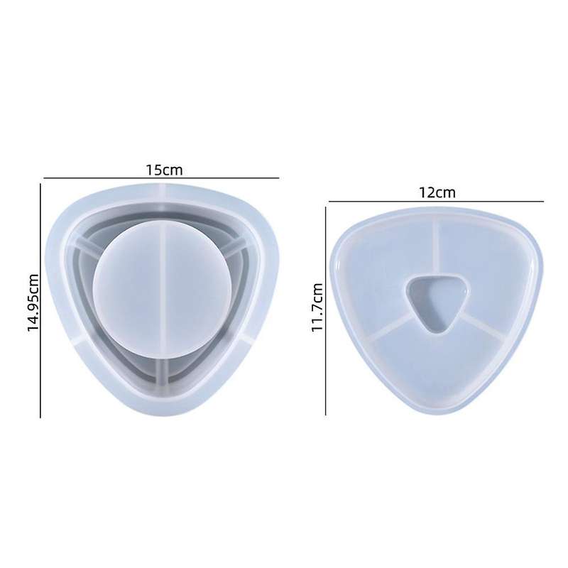 2pcs Epoxy Storage Mould Silicone Triangular Storage Mould with Lid