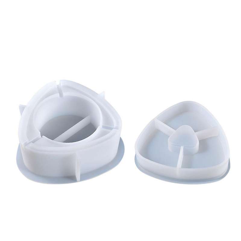 2pcs Epoxy Storage Mould Silicone Triangular Storage Mould with Lid