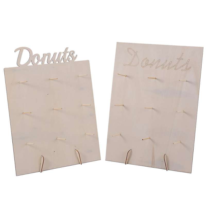 2pcs Wooden Donut Stand Donut Party Decoration Doughnut