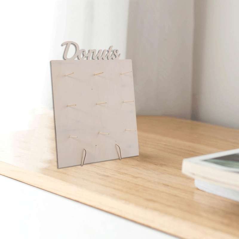 2pcs Wooden Donut Stand Donut Party Decoration Doughnut