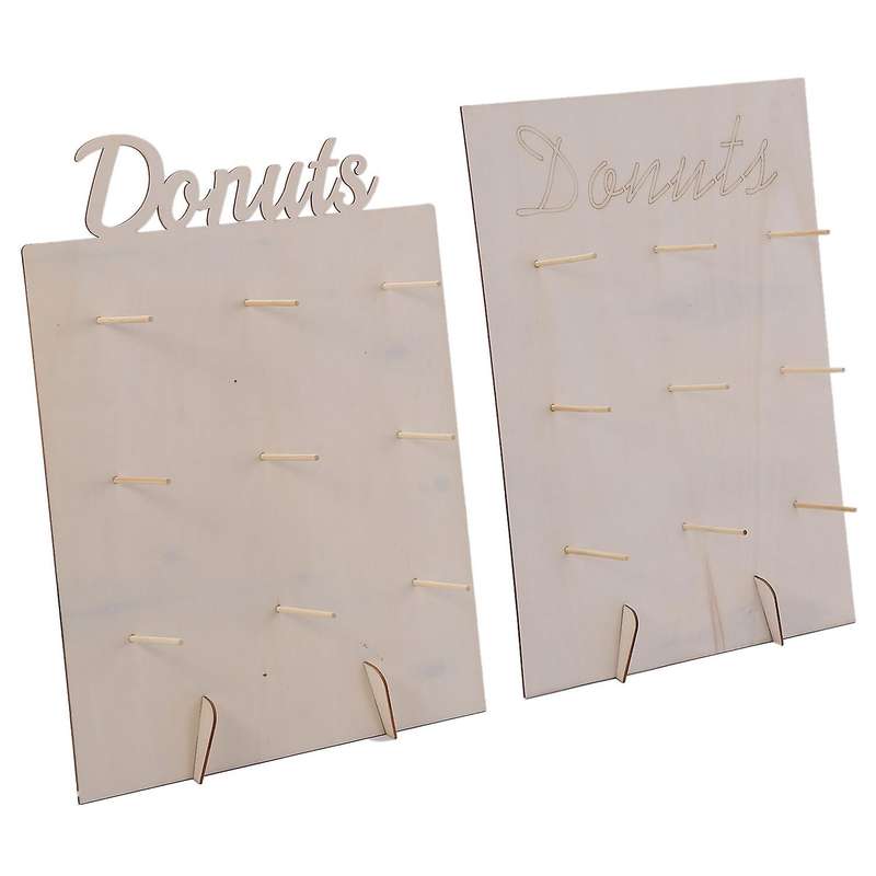 2pcs Wooden Donut Stand Donut Party Decoration Doughnut