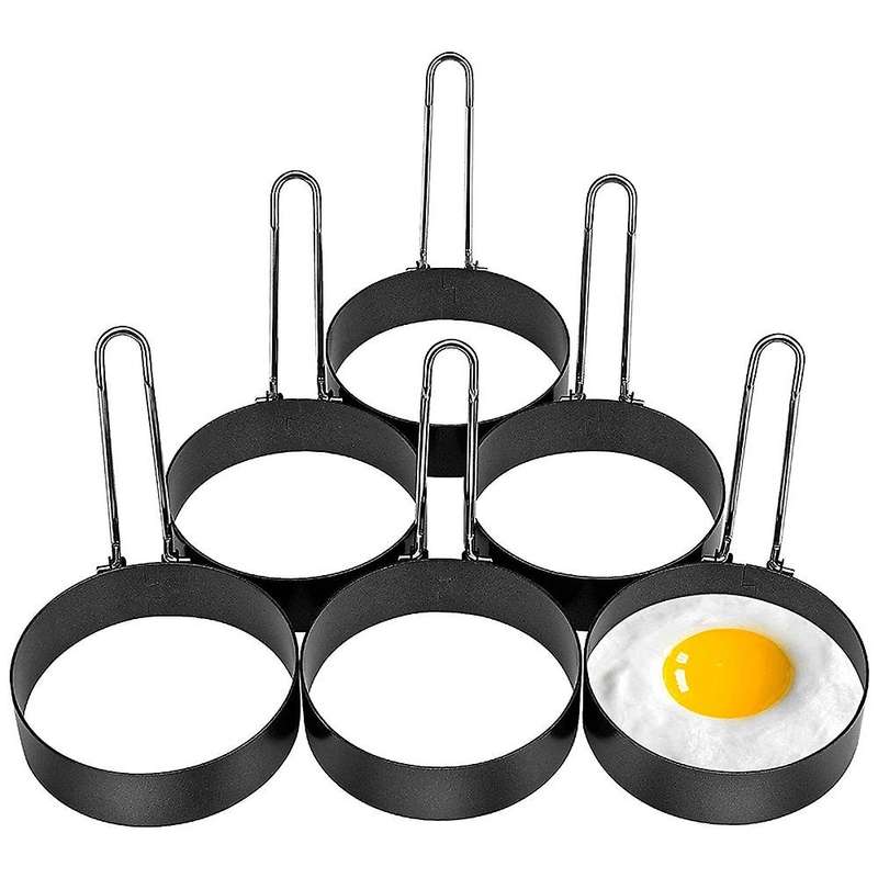 6 Pack Egg Ring, Stainless Steel Non-stick Frying Egg Maker Molds