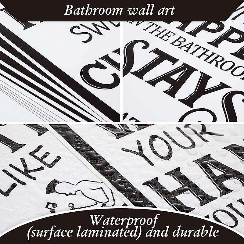 9 Pcs Bathroom Art Decor,funny Vintage Sign Posters for Wall Restroom