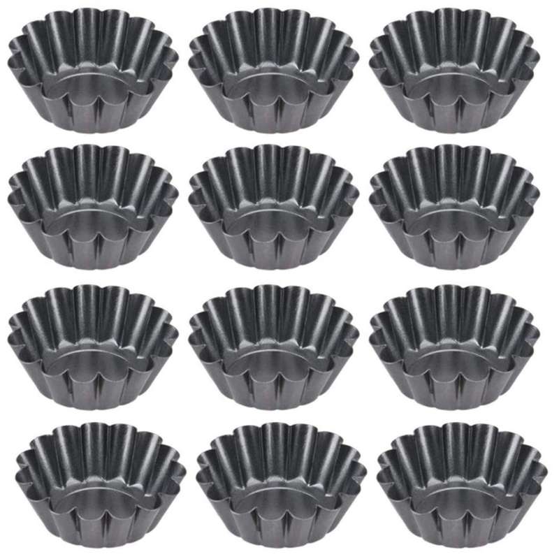 12pcs/set Non-stick Cake Pan Mold Pizza Cake Muffin Mold Egg Tart