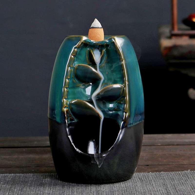 Backflow Censer Smoking Flow Ceramic Incense Holder Decoration -a