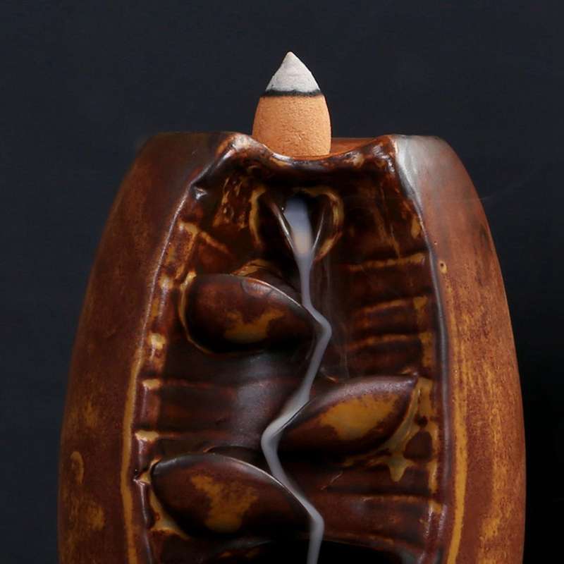 Backflow Censer Smoking Flow Ceramic Incense Holder Decoration -a