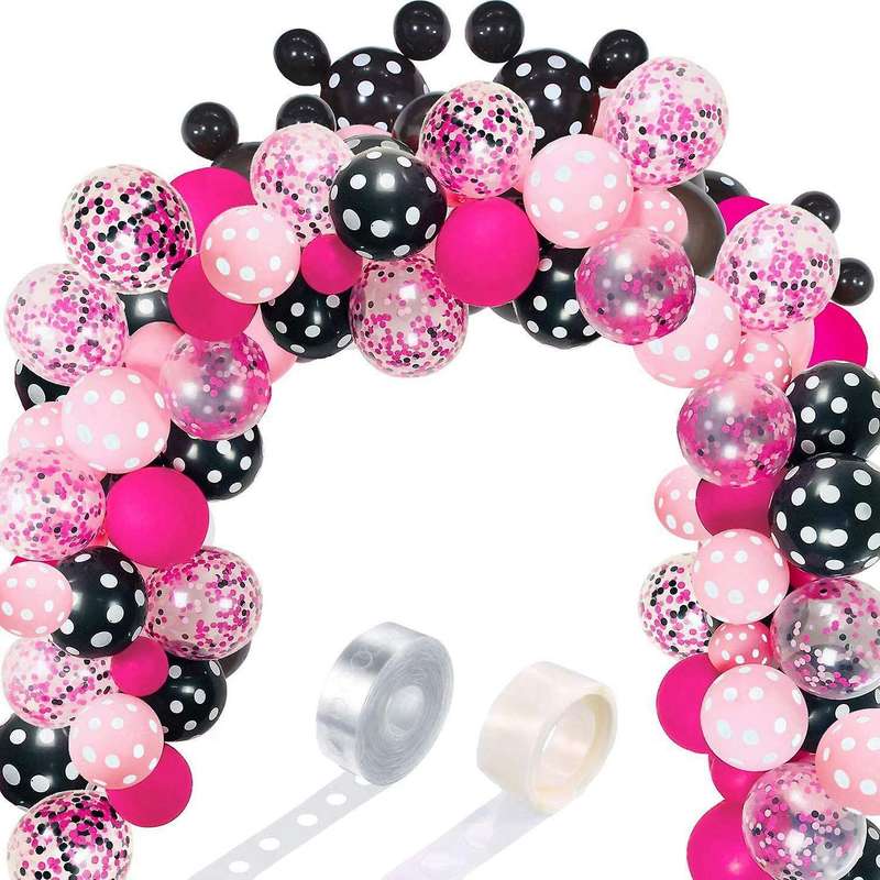 Balloon Garland Arch Kit Pink Black Balloon Decoration for Girls