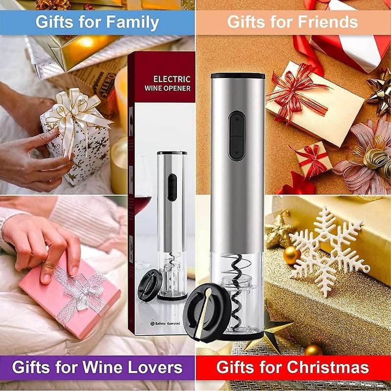 Electric Corkscrew, Automatic Wine Opener with Foil Cutter, Stainless