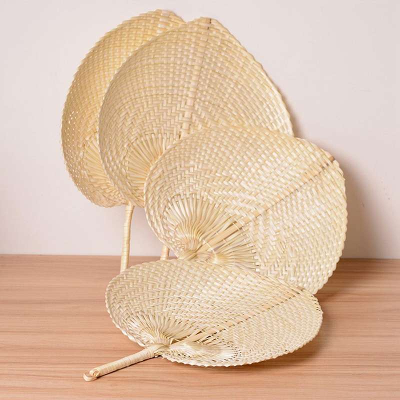 Natural Straw Fan Hand-woven Repellent Hand Fans Farmhouse Decor