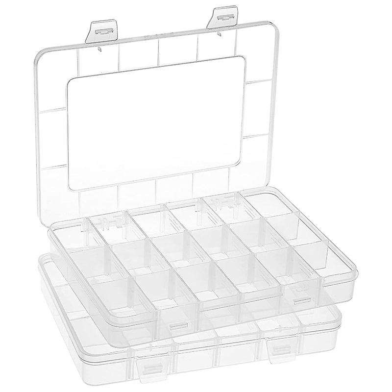 18 Grids Plastic Organizer Box Adjustable Dividers, Storage Box