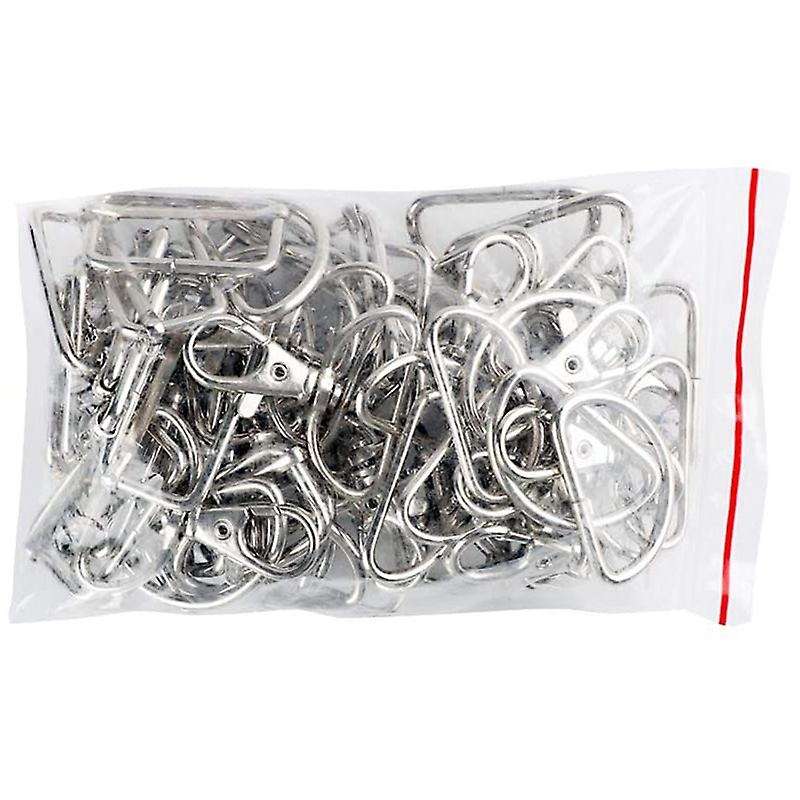 60pcs 32mm Metal D Rings for Gags Swivel Snap Hooks (silver)
