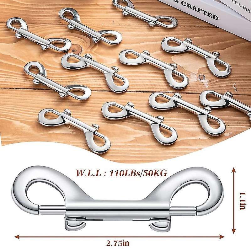 12 Pieces Double Ended Bolt Snaps Hook Zinc Alloy Double Trigger
