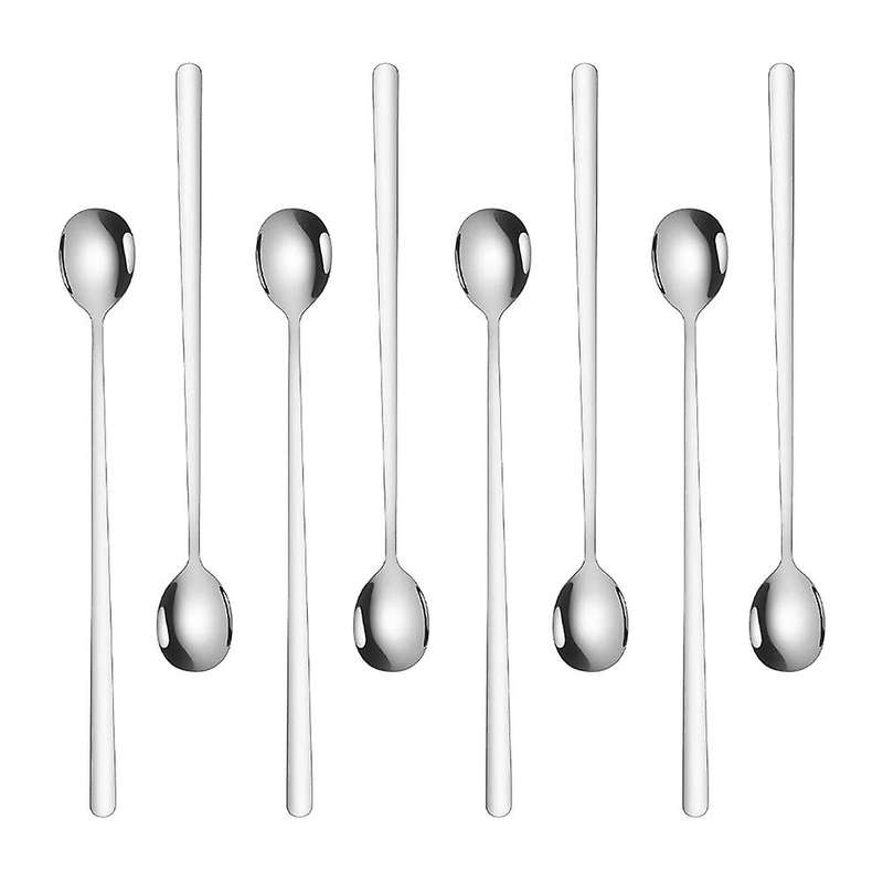 8 Pack Long Handle Iced Tea Spoons,9.5 Inch Stainless Steel Teaspoon