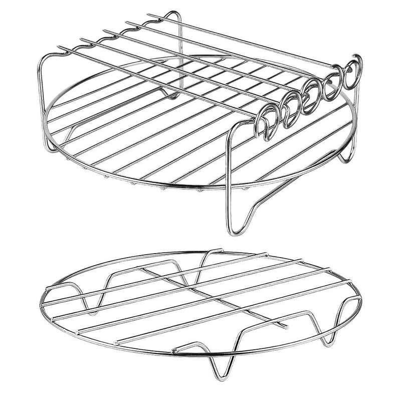 2 Pcs Air Fryer Accessories Air Fryer Rack Set Multi-purpose Double