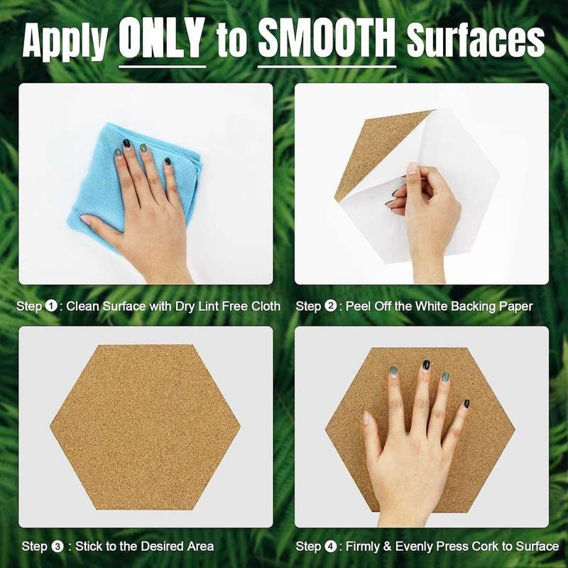 Self-adhesive Cork Coasters, Cork Mats Cork Backing(100, Hexagon)