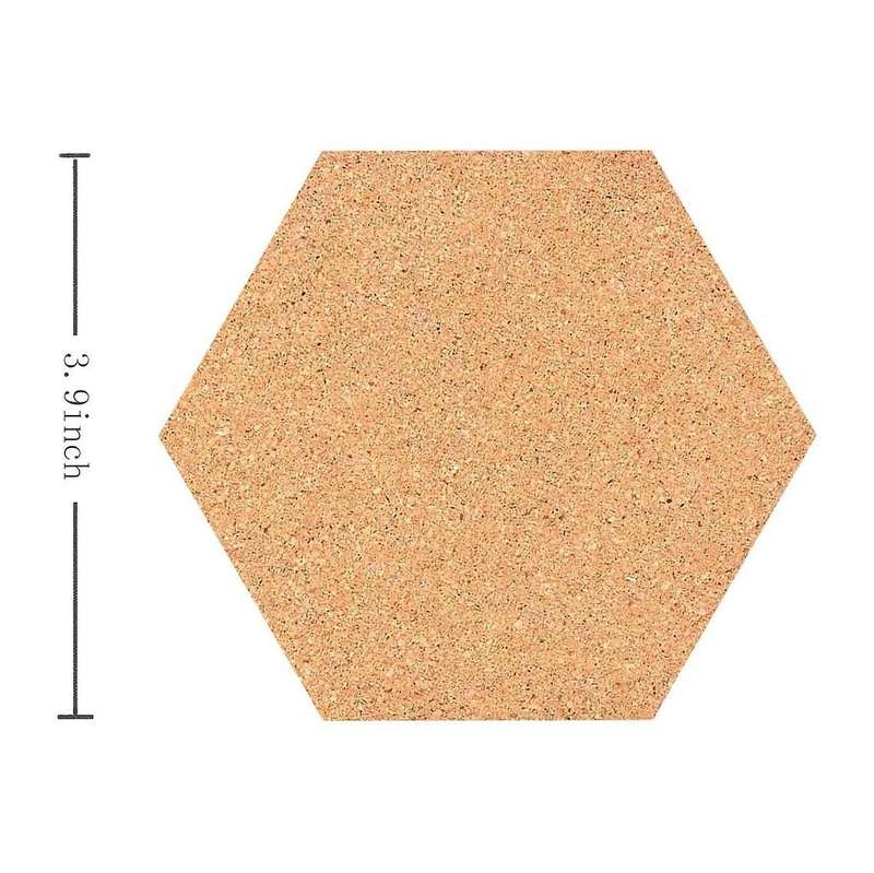 Self-adhesive Cork Coasters, Cork Mats Cork Backing(100, Hexagon)