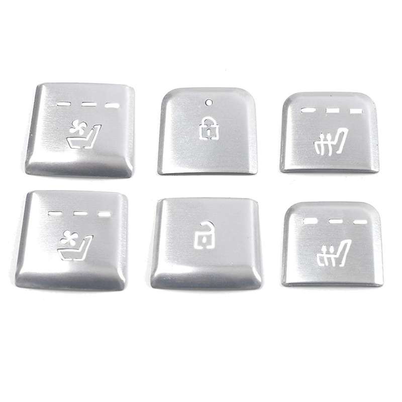 Aluminum Seat Button Sticker for Kia Carnival Ka4 2021 2022 Silver