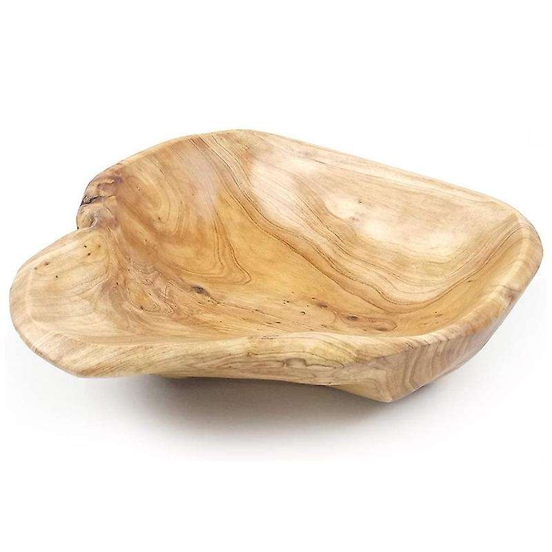Wooden Fruit Salad Serving Bowl Hand-carved Root Bowls 20-24cm