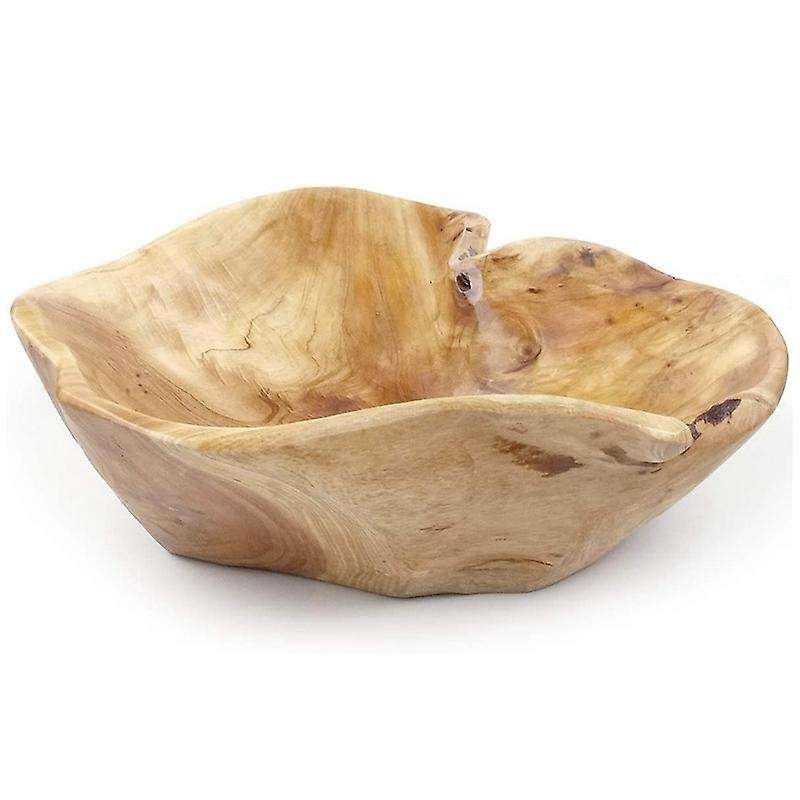 Wooden Fruit Salad Serving Bowl Hand-carved Root Bowls 20-24cm