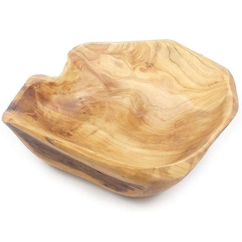 Wooden Fruit Salad Serving Bowl Hand-carved Root Bowls 20-24cm