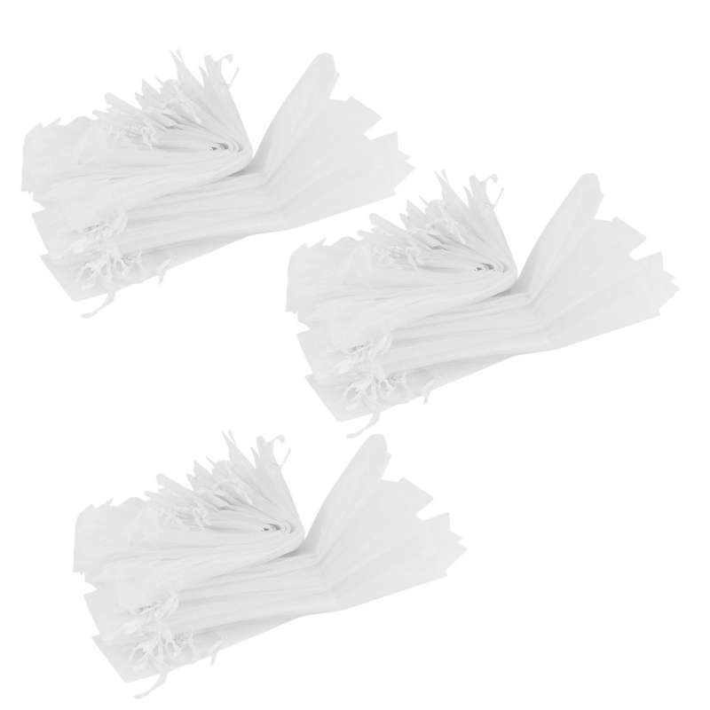 50pcs White Drawstring Organza Folding Hand Fan Pouch Wedding Bags