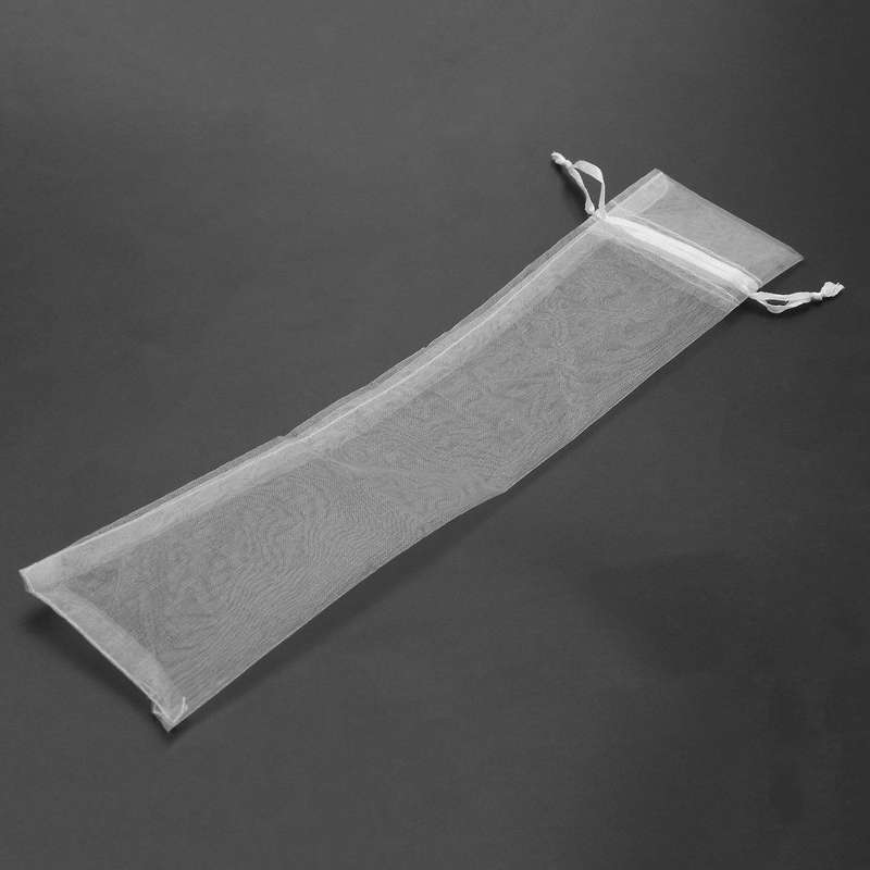 50pcs White Drawstring Organza Folding Hand Fan Pouch Wedding Bags
