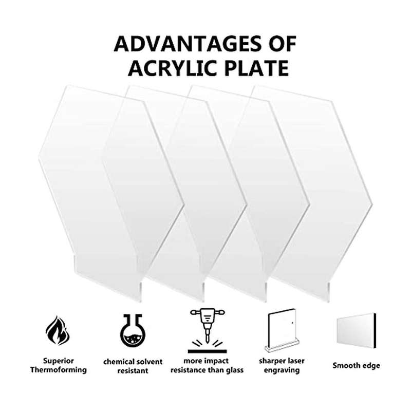2mm Acrylic Blanks for Light Base, 6pcs Clear Acrylic Sheets