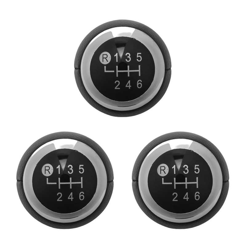 3x Car 6 Speed Abs Plastic Mt Gear Shift Knob for Toyota Corolla