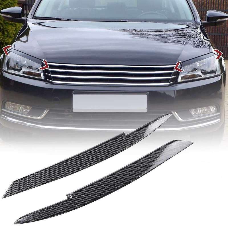 For Passat B7 2010-2015 Headlight Eyelids Eyebrows Abs Carbon Fiber