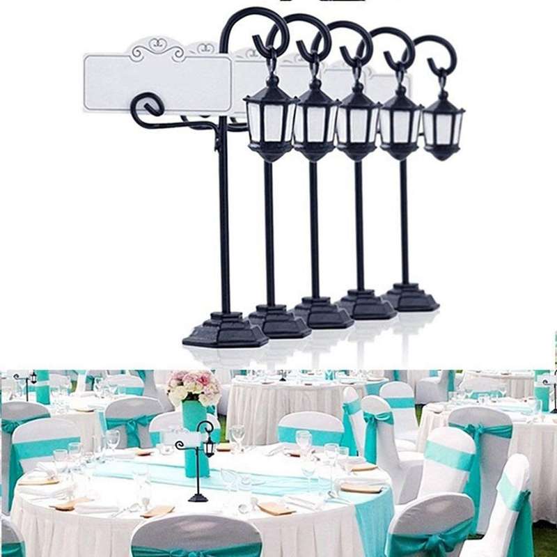 5 Pcs Streetlight Shape Wedding Reception Place Card Holder with Card