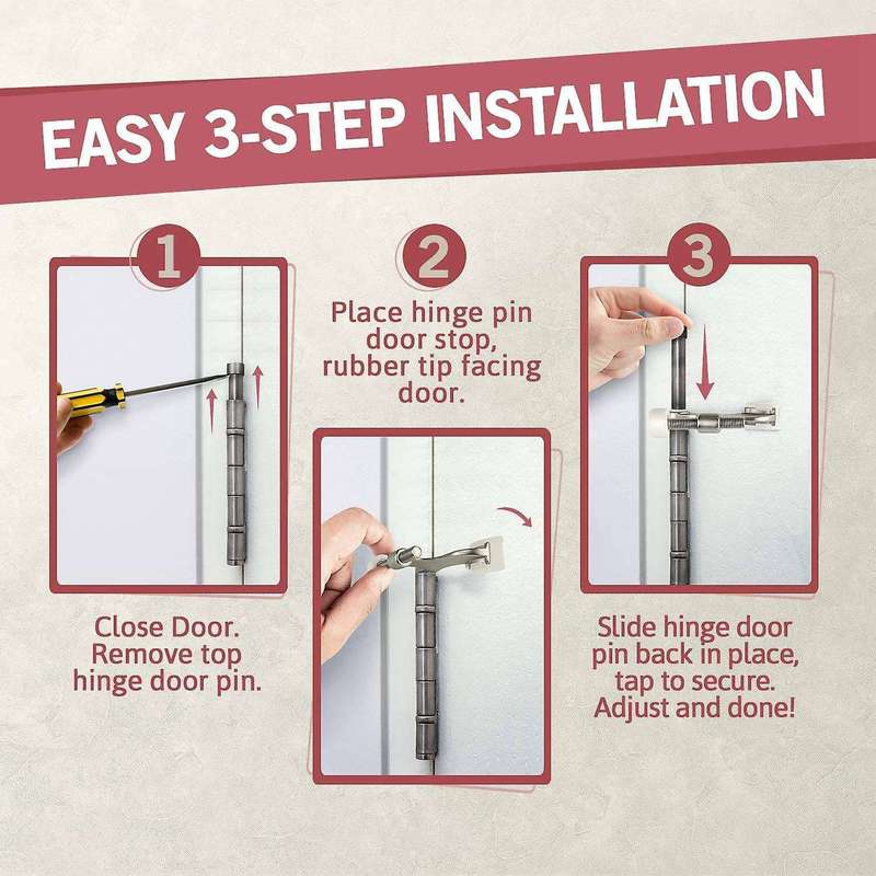 Hinge Pin Door Stop (7 Pack) - Convenient Door Stopper