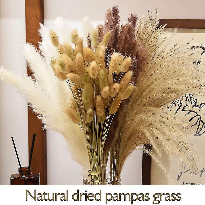 Dried Pampas Grass Decor, 80pcs Pampas Grass Bouquet,17.5 Inch Grass