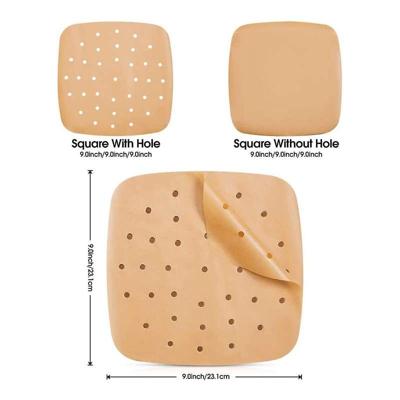 200 Pcs 9 Inch Air Fryer Liner Wood Pulp Paper Wood Pulp Paper Round
