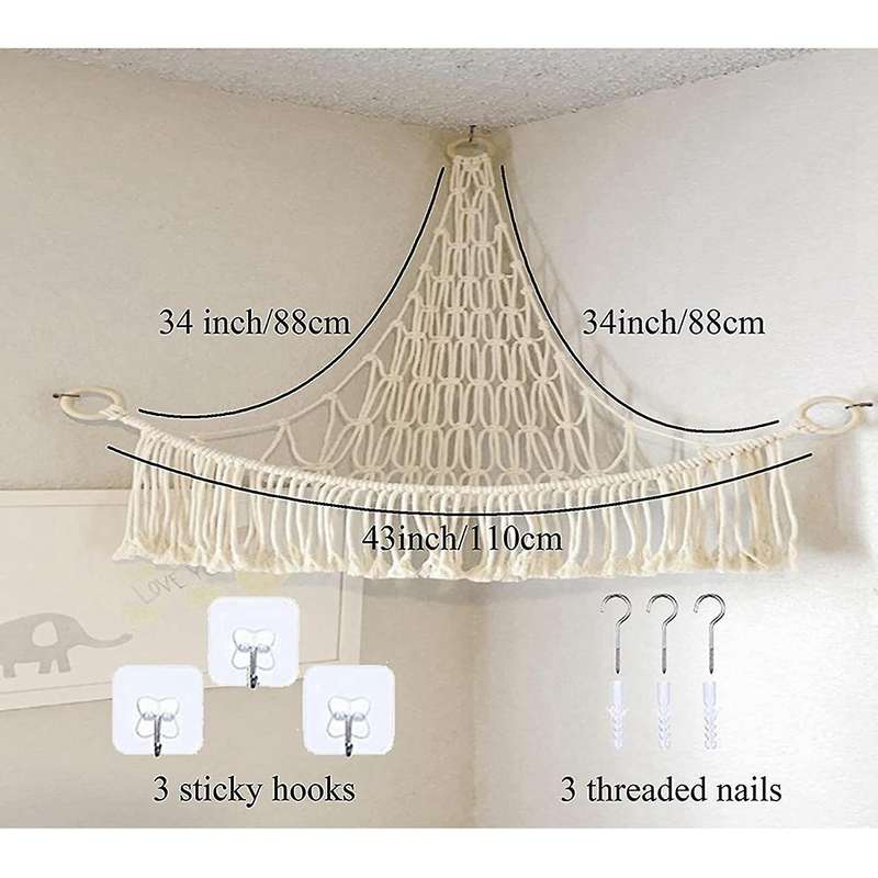Stuffed Animal Toy Net Hammock for Children's Bedroom Room