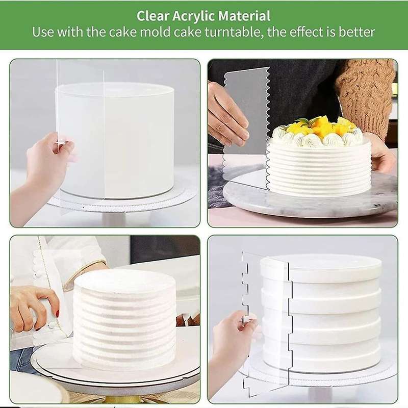 10 Pieces Acrylic Material Cake Scraper Cake Gadgets for Baking Cake