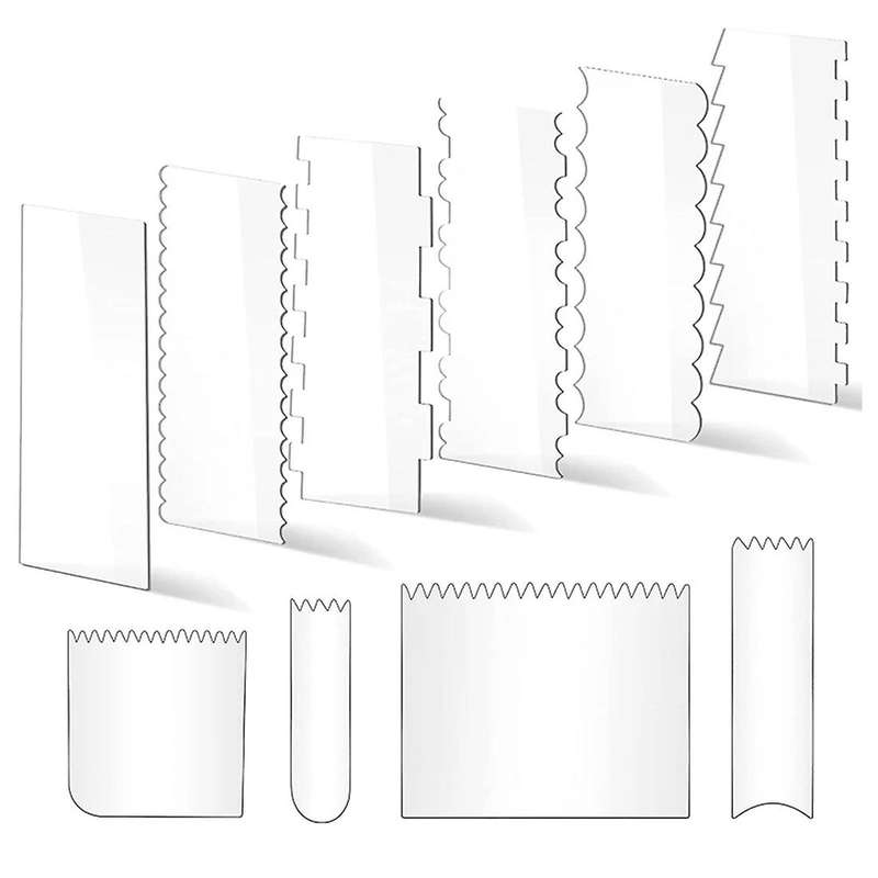 10 Pieces Acrylic Material Cake Scraper Cake Gadgets for Baking Cake