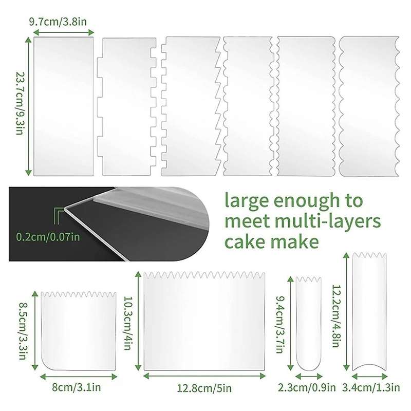 10 Pieces Acrylic Material Cake Scraper Cake Gadgets for Baking Cake