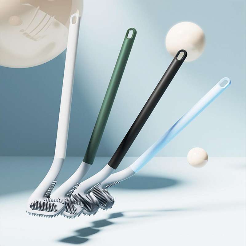 Long Handle Toilet Silicone Toilet Brushes for Bath Toilet Cleaning