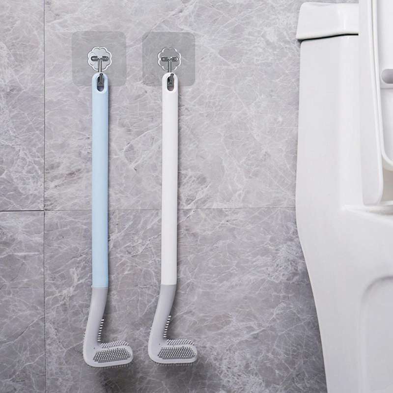 Long Handle Toilet Silicone Toilet Brushes for Bath Toilet Cleaning