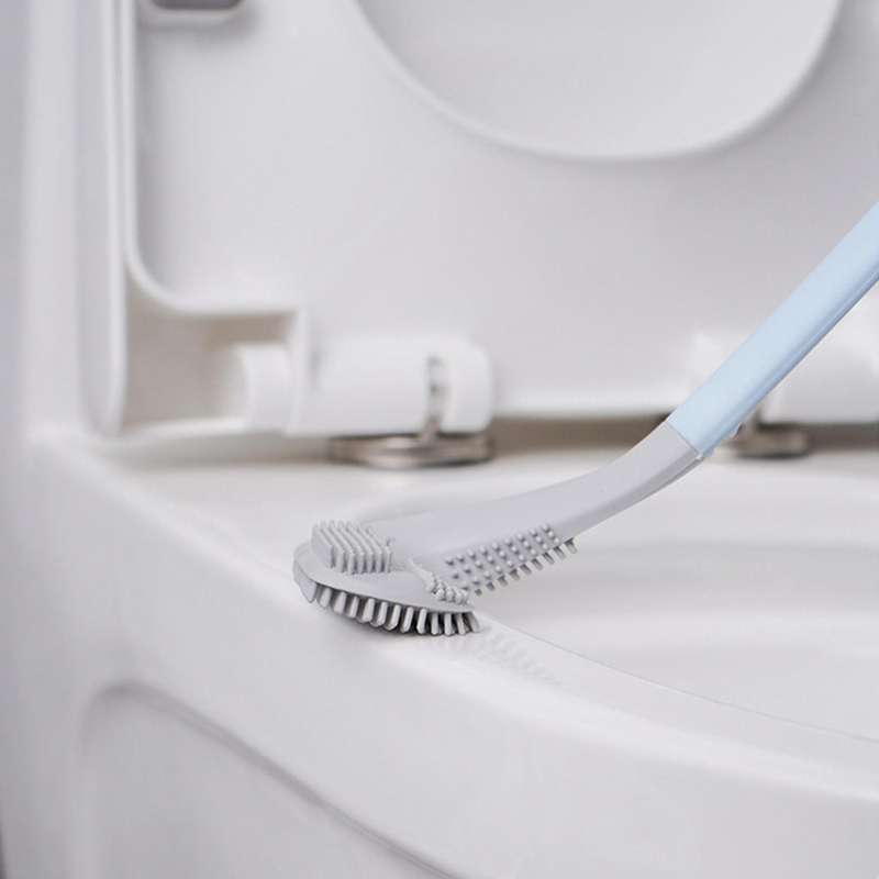 Long Handle Toilet Silicone Toilet Brushes for Bath Toilet Cleaning