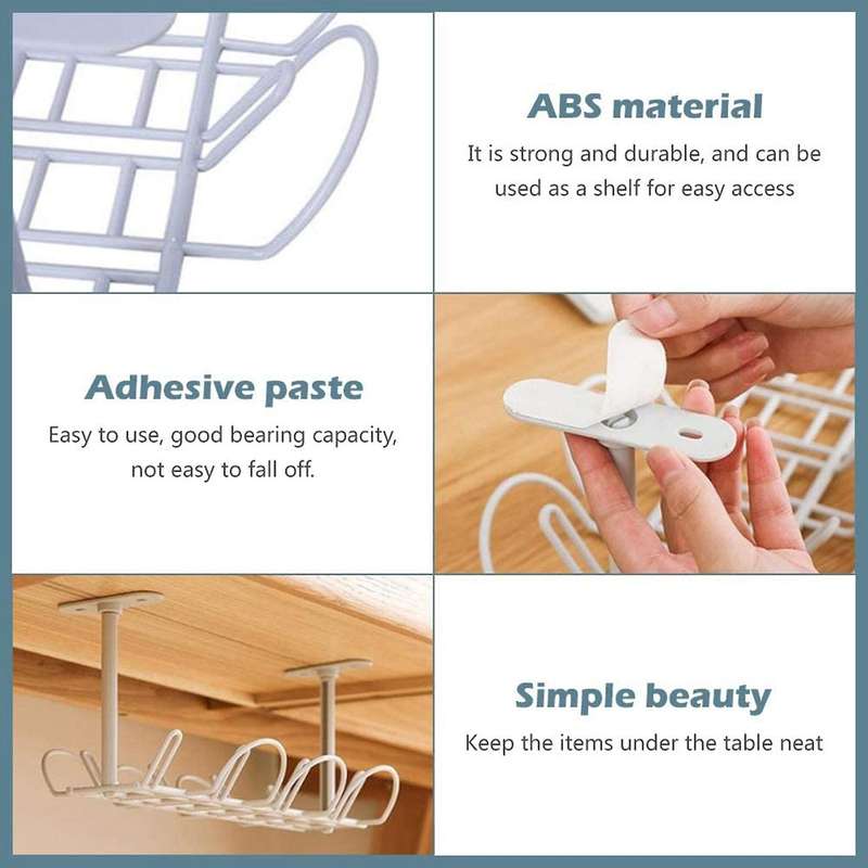 Desk Cable Management 2 Pack Cable Management Tray for Office & Home