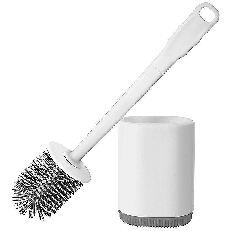 Toilet Brush and Holder, Silicone Toilet Brush Holder Set with Handle