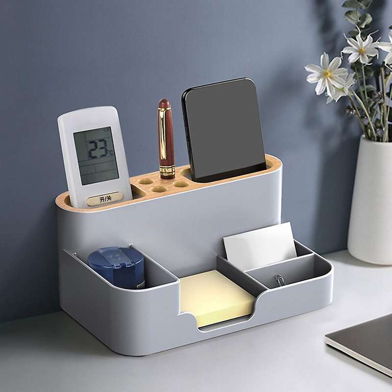 Multifunctional Stationery Storage Box Desktop Pen Holder White
