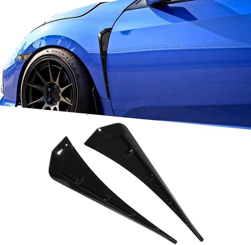 For Honda Civic 2016-2020 Pair Gloss Black Abs Fender Vent Covers