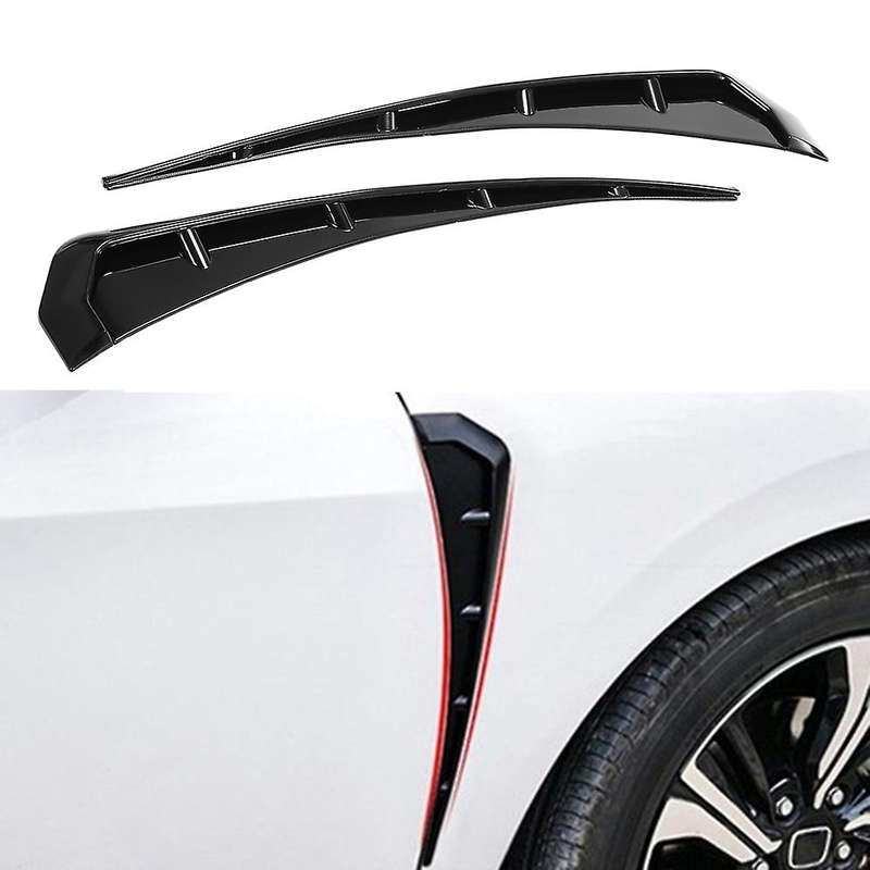 For Honda Civic 2016-2020 Pair Gloss Black Abs Fender Vent Covers