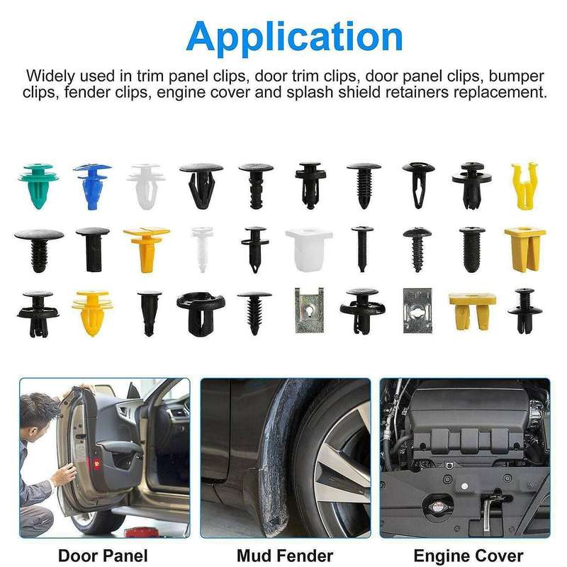 500pcs Car Clips+emoval Tool for Auto Bumper Door Panel Fender