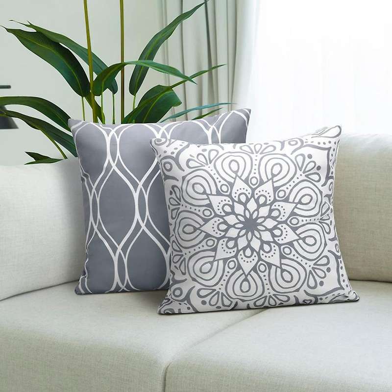 4pcs Grey Decorative Throw Pillow Covers for Sofa Couch